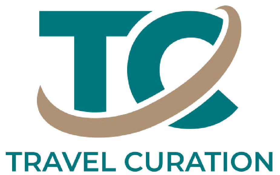 Here's an alt tag for the image: Travel Curation logo TC.